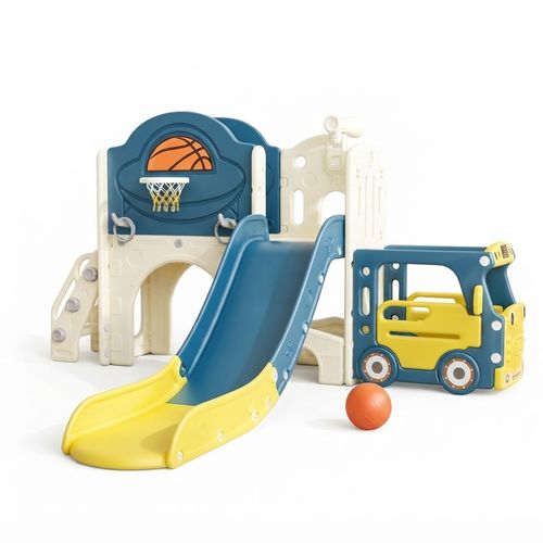 Nyeekoy 9 in 1 Bus-Themed Toddler Slide